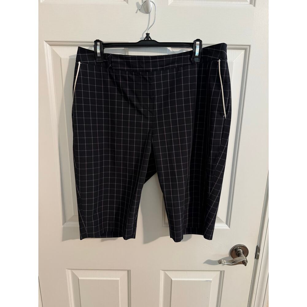Annika Cutter & Buck New Bermuda Golf Sport Shorts Black Pink Pockets US10